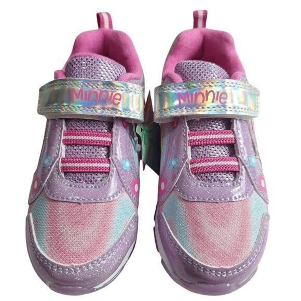 Disney shoes for girls sneakers with LED light without laces Pink Size 7 (15cm) - Picture 7 of 16